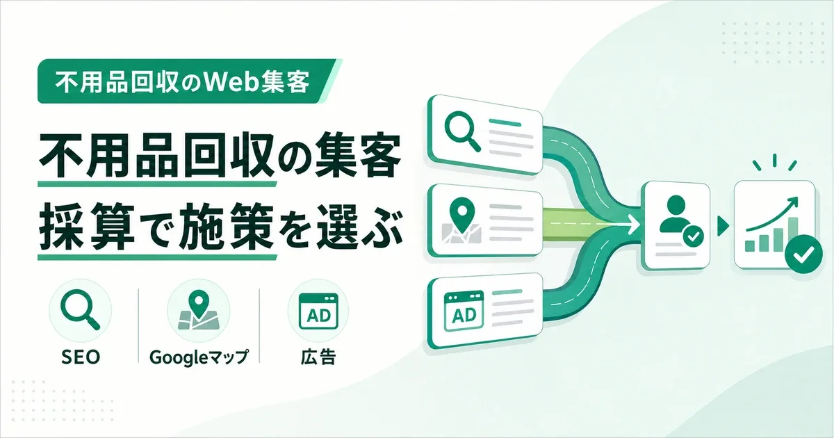 不用品回収の集客方法|SEO・MEO・広告を採算で選ぶ実践設計