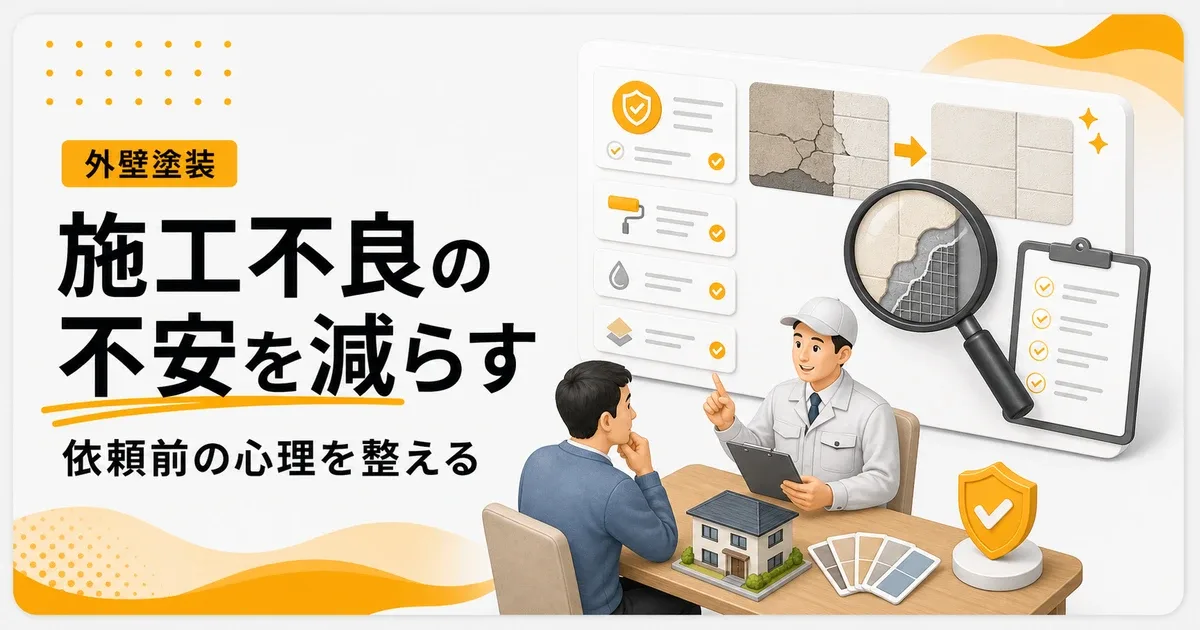 外壁塗装施工不良不安解消コンテンツは依頼前の心理的ハードルを下げることから始める