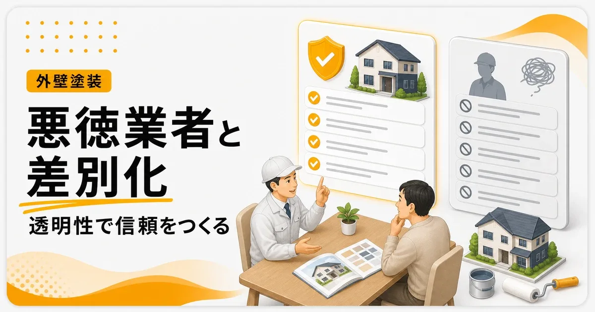 外壁塗装悪徳業者差別化は透明性を見せるほど信頼につながる