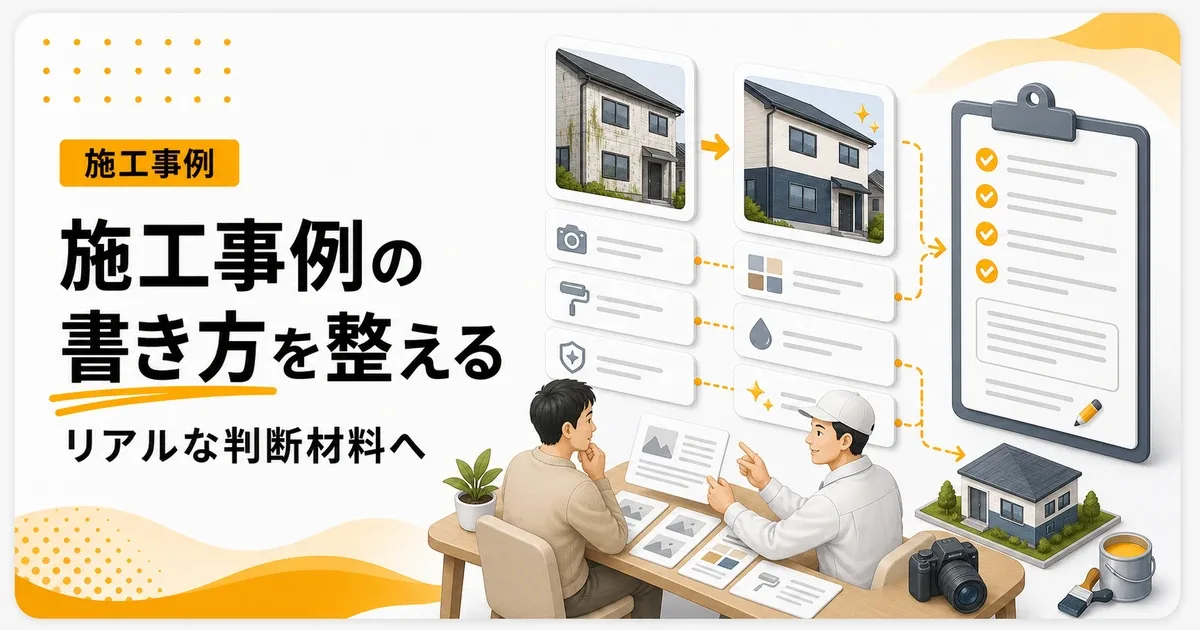 外壁塗装施工事例書き方コツはリアルな判断材料を文章で見せる
