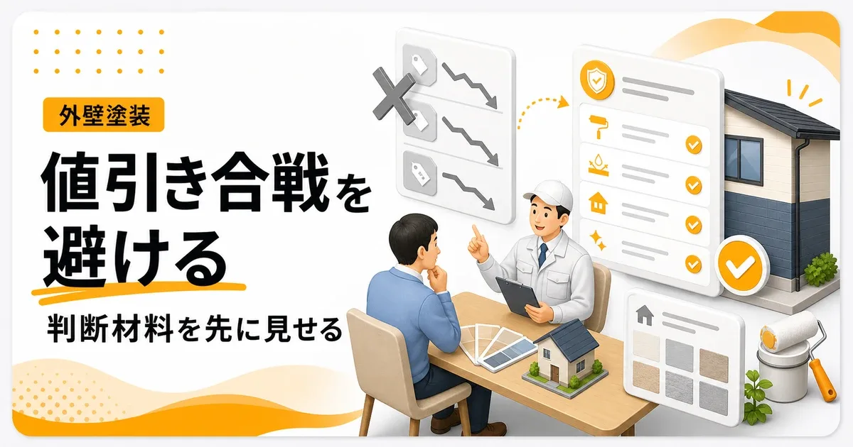 外壁塗装値引き合戦回避は価格以外の判断材料を先に見せる