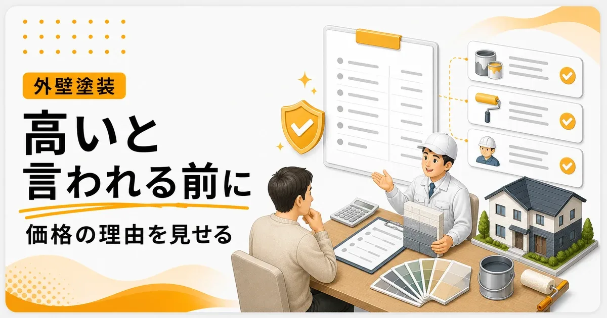 外壁塗装見積もり高い言われる対策は価格以外の判断材料を先に見せる