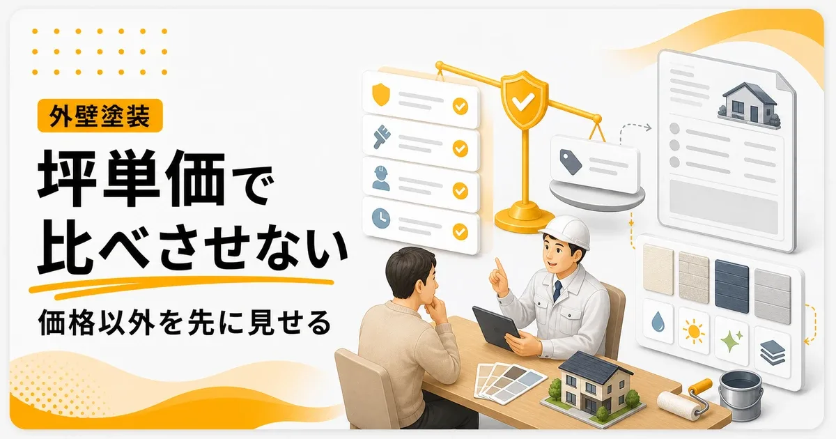 外壁塗装坪単価比較避けるWebは価格以外の判断材料を先に見せる
