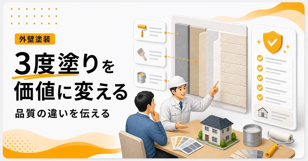 外壁塗装3度塗りアピール方法は価格以外で選ばれる判断材料から見直す