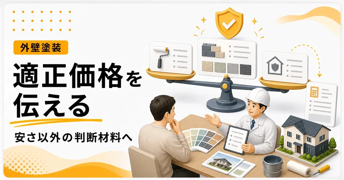 外壁塗装適正価格理解されないは価格以外の判断材料を先に見せる