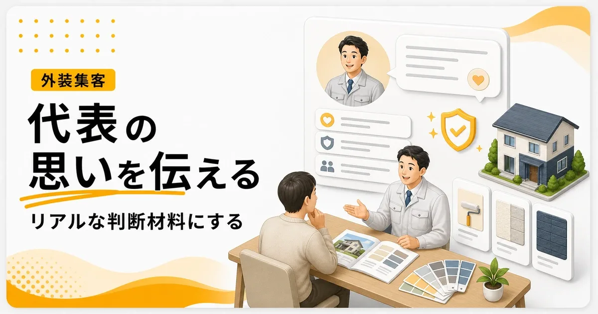 外壁塗装代表挨拶熱い思いコピーはリアルな判断材料を文章で見せる